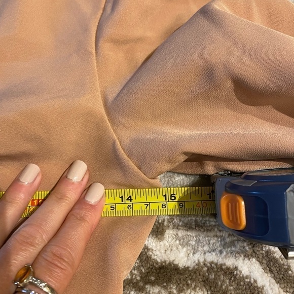 Lovers + Friends Women’s Mini Dress Long Tulip Sleeve Button Detail Beige Size S - Picture 7 of 9